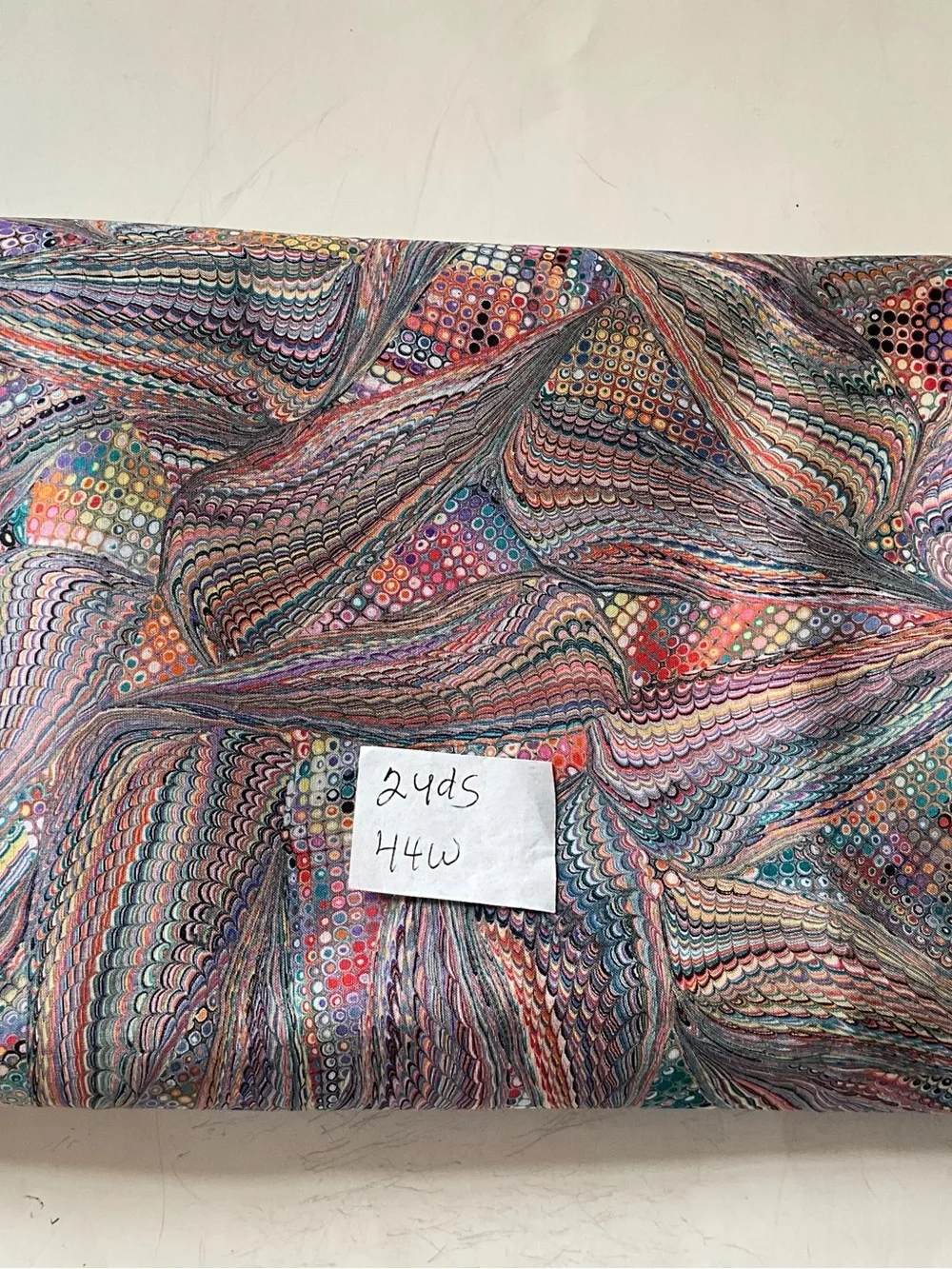Quilting Sewing Fabric Lot Vibrant Groovy Colors Pink Blue Green Cotton Blend